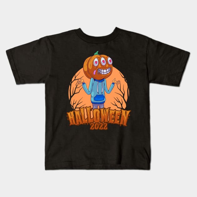 halloween pumpkin 2022 Kids T-Shirt by V x Y Creative